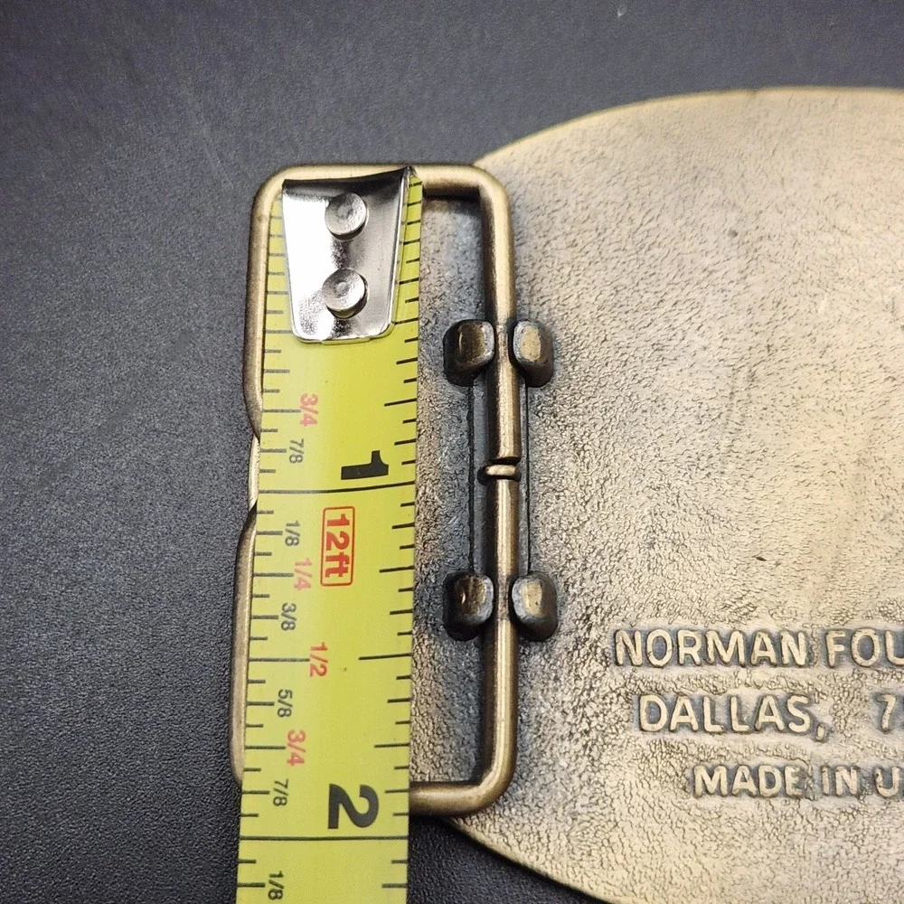 Vintage 80's NRA Brass Belt Buckle Proud Of It! Norman Foundry Dallas Texas USA